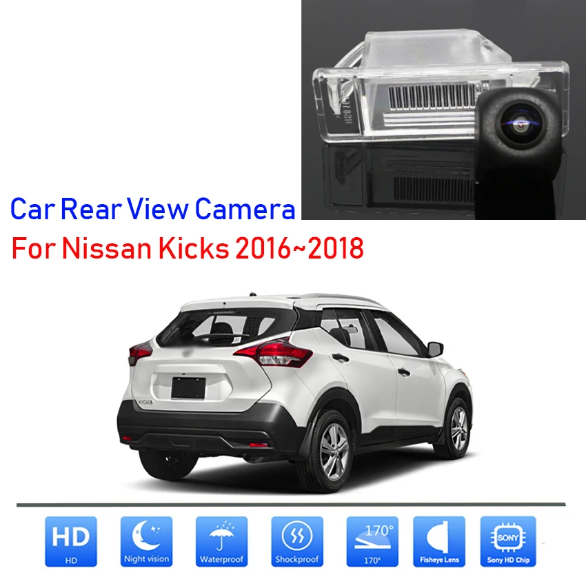 HD CCD Fisheye Starlight Night Vision Car камера за задно виждане Висококачествена RCA за Nissan Kicks 2016 2017 2018 Кола широкоъгълна