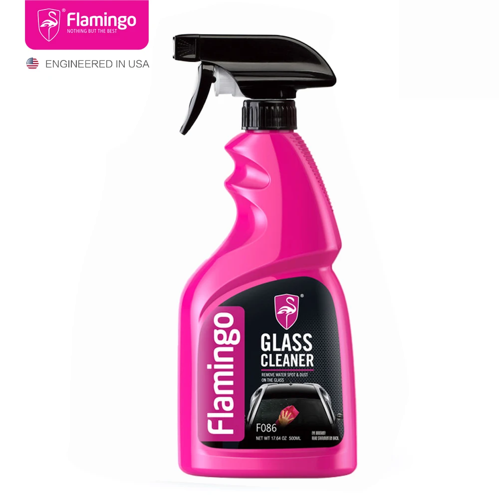Flamingo F086 500ml Почистващ препарат за стъкло Перфектна яснота Автоматичен почистващ препарат за прозорци Спрей бутилка Кристален аромат на дъжд