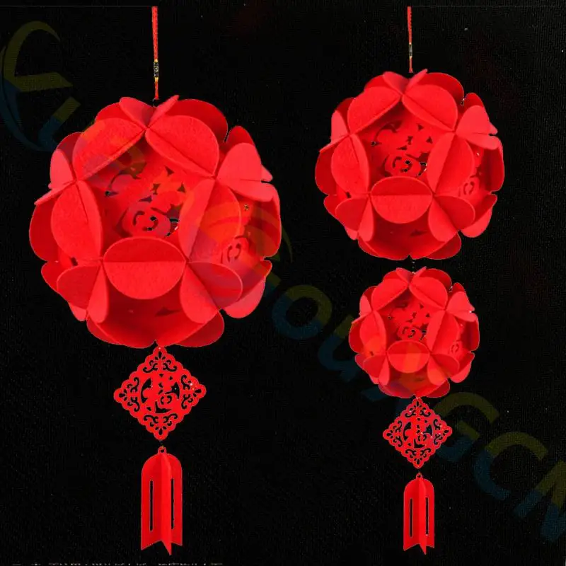 DIY Нетъкан китайски новогодишен фестивал Хортензия фенер висулка стая бар хотел парти декорации сватба цвете украшение