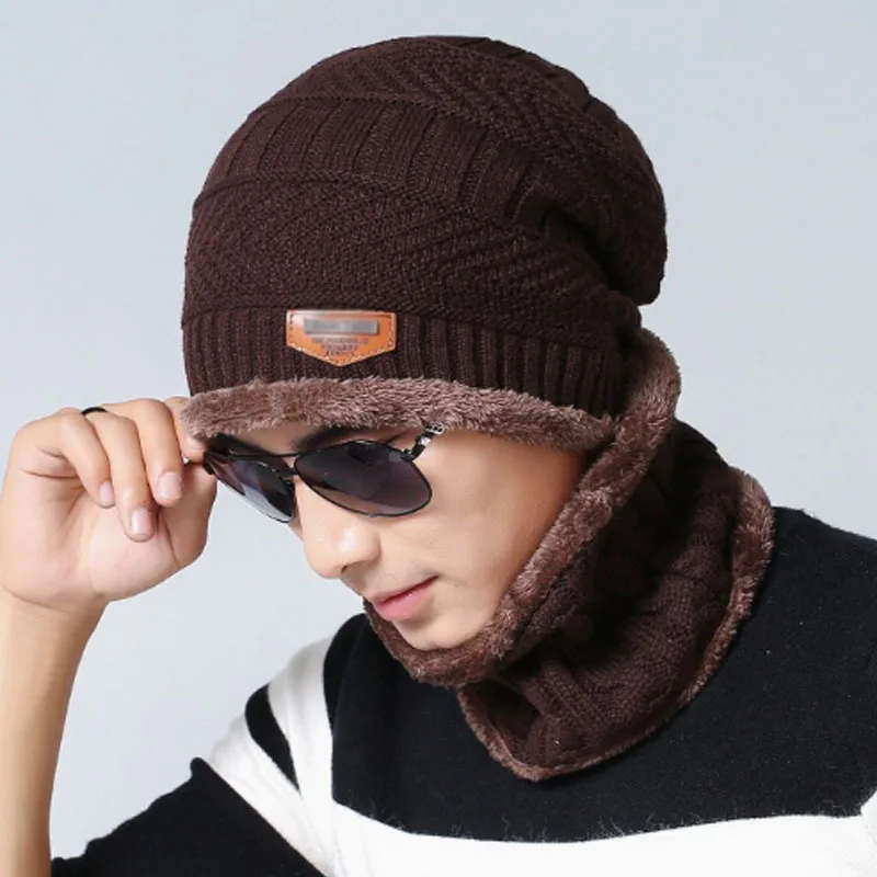 Панама Мъжки топлинен пуловер плетена зимна шапка Baotou с врата мода външна вълнена шапка шапка H76