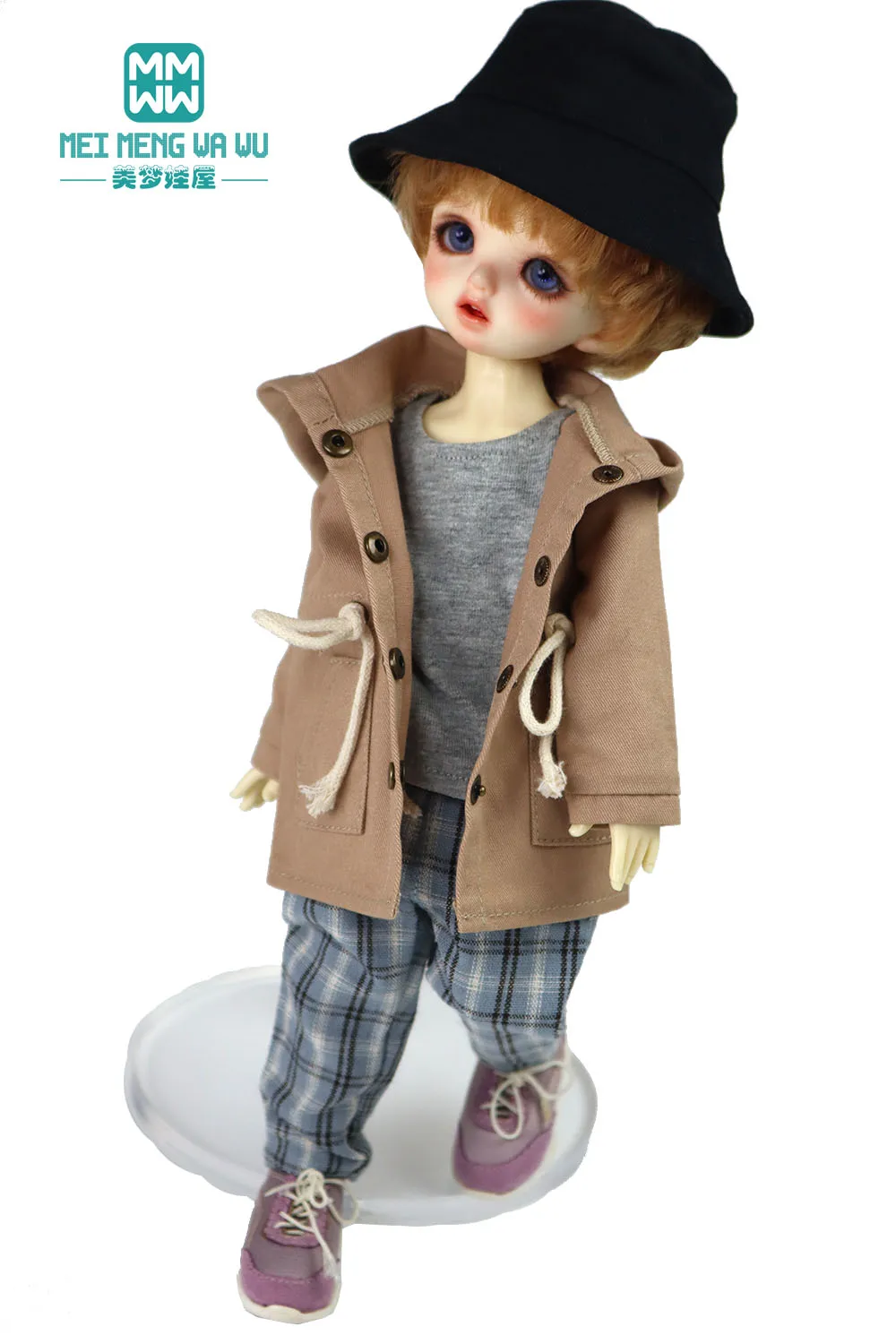 BJD дрехи аксесоар за 28-30cm 1/6 BJD Сферична съвместна кукла Модно яке, кариран панталон