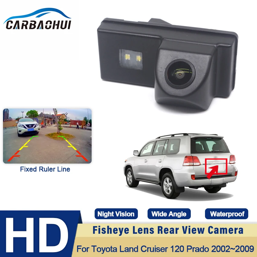 HD Night Vision 1080P 170° Fisheye обектив кола на заден ход камера за задно виждане за Toyota Land Cruiser 120 Prado 2002 ~ 2007 2008 2009