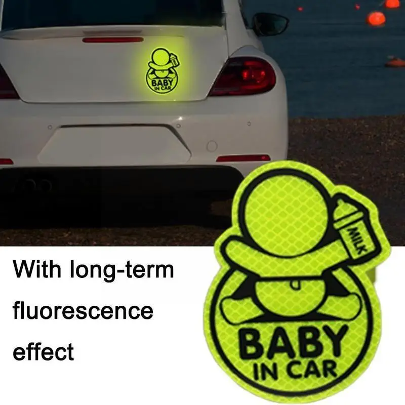 бебе в колата кола декорация стикер кола отразяващ предупреждение Пазете безопасни стикери тялото творчески драскотина личност стикер Dist J6J5